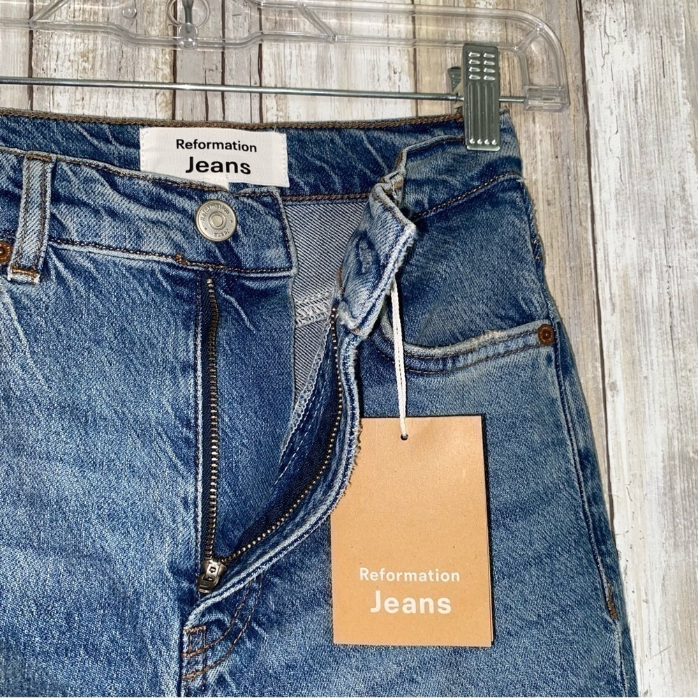 Reformation Liza Ultra High Rise Straight Jeans Size 24 NWT Sustainable Denim - Picture 5 of 12
